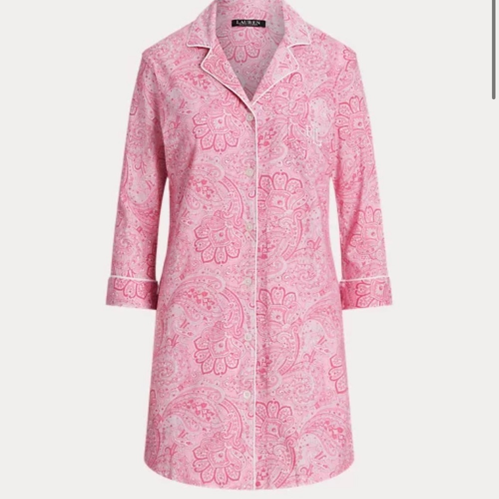Ralph Lauren Paisley Cotton Jersey Sleep Shirt large sleepwear pj